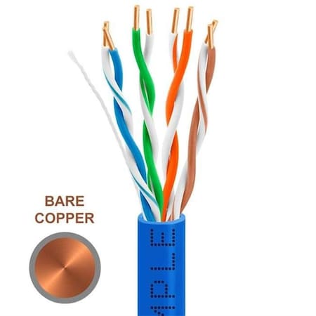 Cmple 1301-N 1000 Ft. 350 MHz Cat5e Bulk In-Wall Cable 24 AWG Bare Copper - Blue